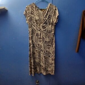 Notations Black and Cream  Midi Sundress